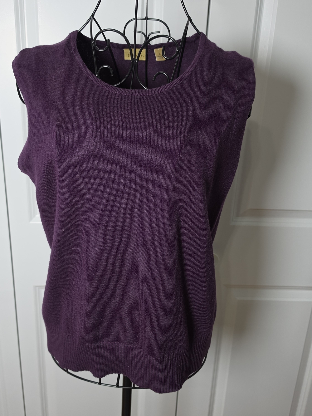 Caslon Silk Cashmere Sweater Vest Purple L